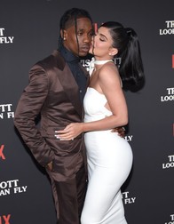 Travis Scott and Kylie Jenner arriving to the Netflix' Premiere 'Travis Scott: Look Mom I Can Fly' at Barker Hanger on August 27, 2019 in Santa Monica, CA. August 27, 2019