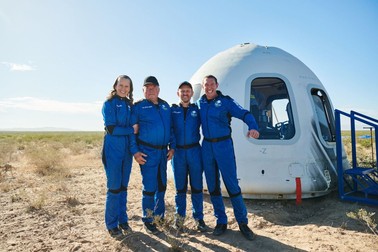 Cei patru membri ai echipei care a zburat în spațiu pe 13 octombrie | Foto: Hepta/Blue Origin/ZUMA Wire/dpa