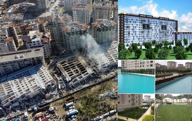 Vândut de dezvoltator ca „un colț de rai”, „blocul bogaților” din Hatay s-a rupt de la bază la cutremur și s-a prăbușit peste piscină