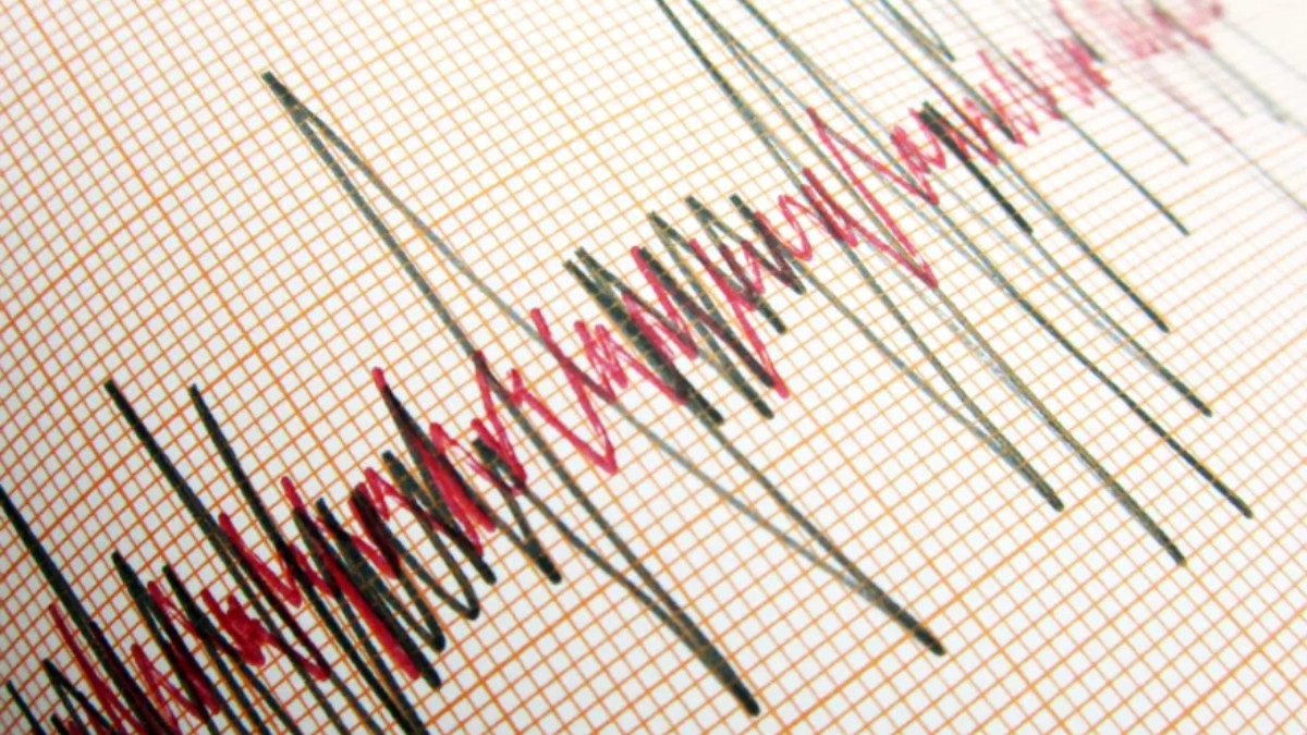 Imagine cu un seismograf înregistrând un cutremur