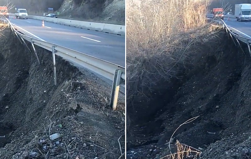 Surpare de teren pe DN1, între Ploieşti şi Sinaia. O bandă de circulație a fost închisă în zona Breaza | VIDEO