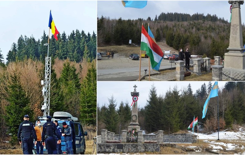 Jandarmii au ridicat o antenă de transmisie cu tot cu drapel românesc la un eveniment de Ziua Maghiarilor de Pretutindeni,  într-un cimitir secuiesc: „O provocare!”