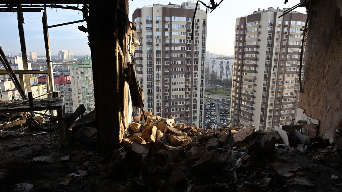 Kiev, apartament distrus de drone și rachete rusești Foto: Profimedia