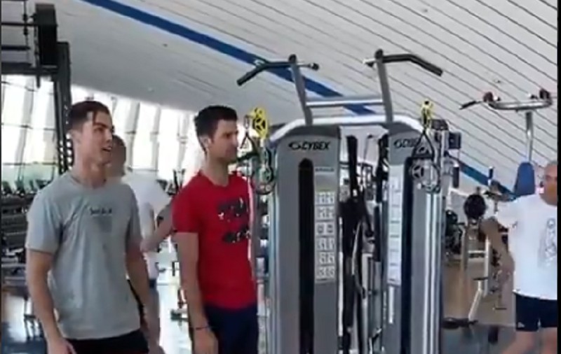 Cristiano Ronaldo și Novak Djokovici s-au antrenat împreună la sală. Fotbalistul portughez a dat lecții