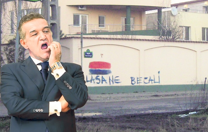Gigi Becali, "atacat" în Pipera de ultraşii Stelei