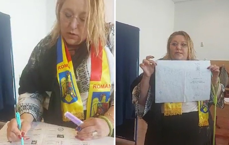 Diana Șoșoacă a jignit toți candidații la alegerile prezidențiale și a desenat pe buletinul de vot: „Puteți să îmi dați amendă cât vreți”