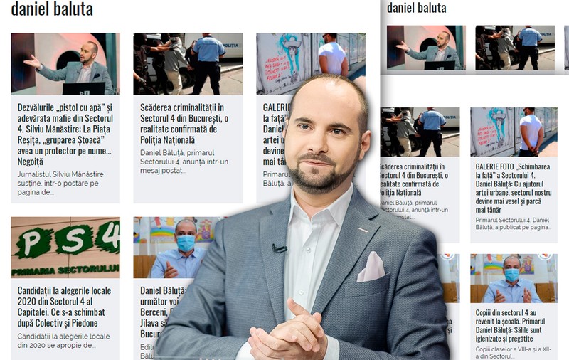 Site-ul lui Silviu Mănăstire apără clanurile din sectorul 4 și scrie articole cu titlul: “Daniel Băluță: Cu ajutorul artei urbane, sectorul nostru devine mai vesel și parcă mai tânăr”
