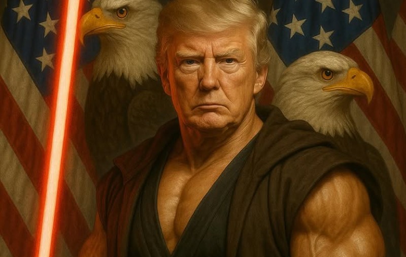 După imaginea cu el ca „papă”, Donald Trump s-a postat ca un personaj din Star Wars. Detaliul care i-a scăpat și a stârnit controverse