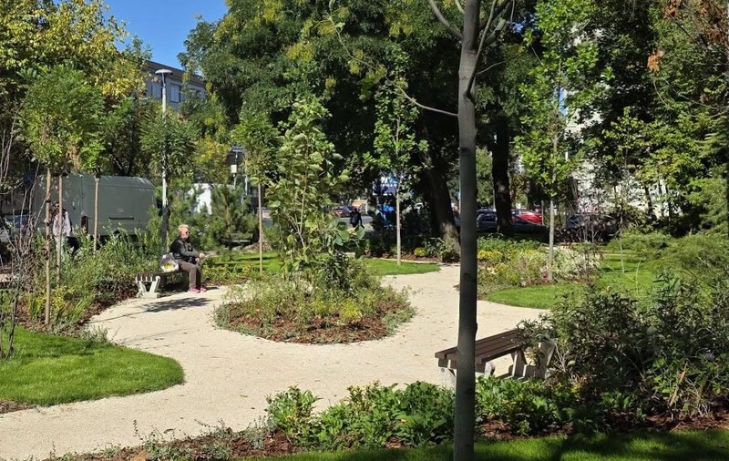 O celebră arteră din București într-o imensă grădină urbană. Sursă foto: Facebook /Primăria Sectorului 1.