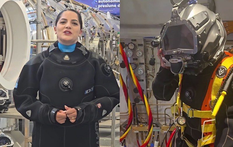 Caporalul Laura Popa e prima femeie scafandru de mare adâncime cu alimentare de la suprafață din România