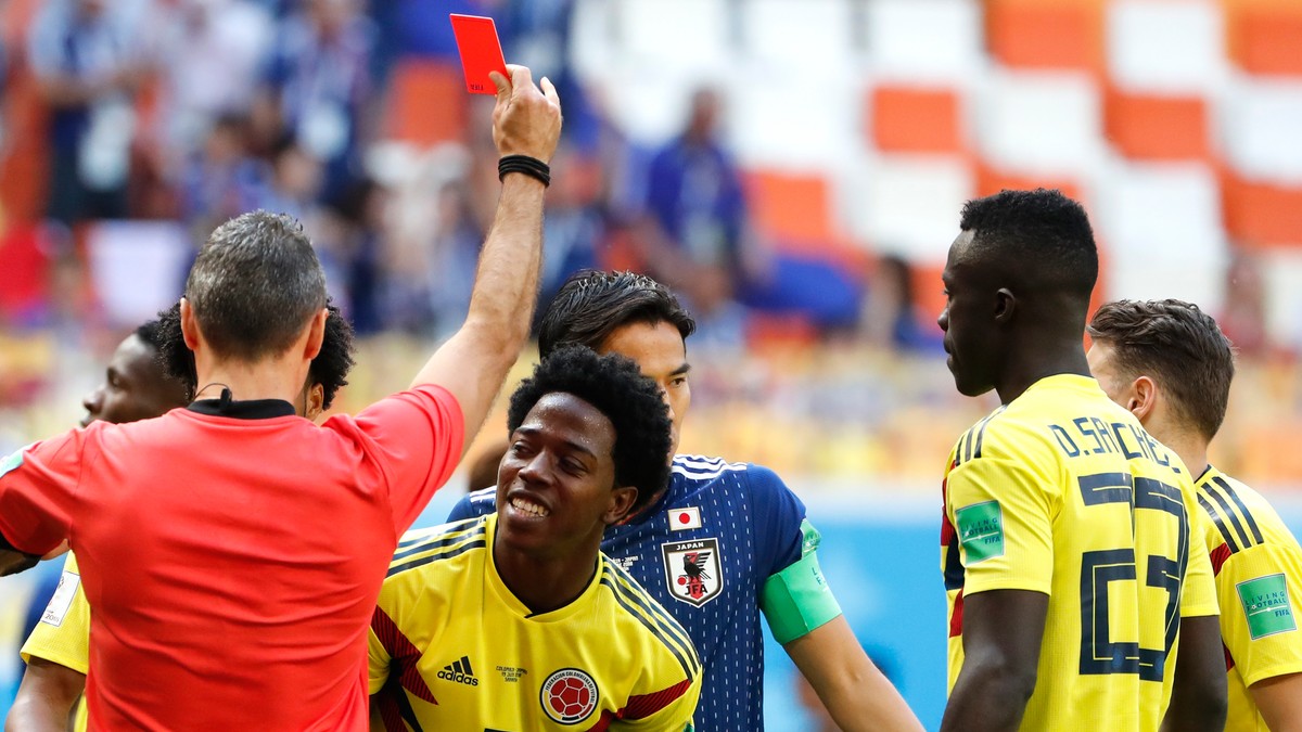 Columbianul Carlos Sanchez, primul cartonaș roșu la Campionatul Mondial de fotbal Rusia 2018