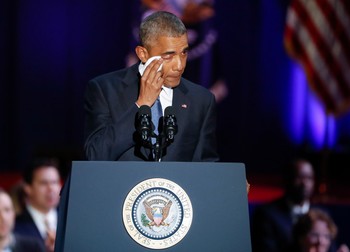 Obama a plans la ultimul său discurs