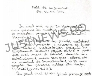 Notă de informare. Sursa foto: JustNews