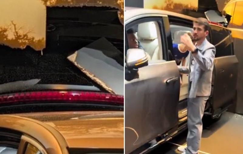 Accident Mercedes VLE SAlon Auto Paris