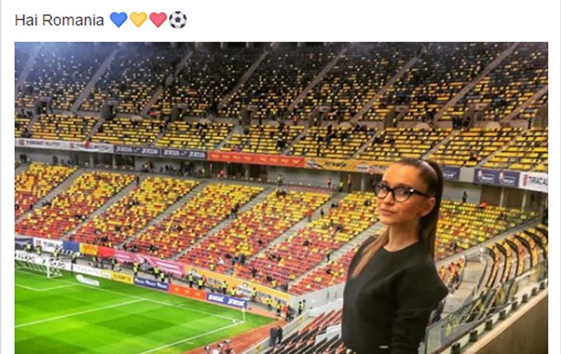 România - Polonia 0-3! Și ea iubește naționala! Alice, fiica federalului Bodescu, și-a arătat talentul în lojă! / GALERIE FOTO