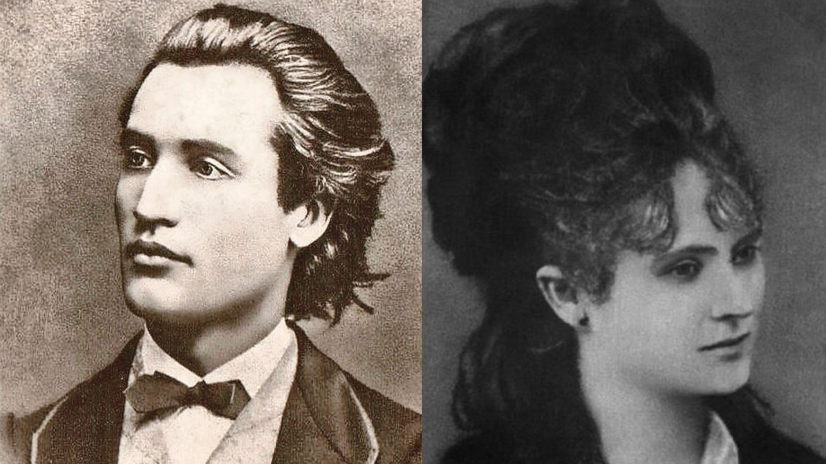 Colaj Mihai Eminescu/ Veronica Micle - alb-negru