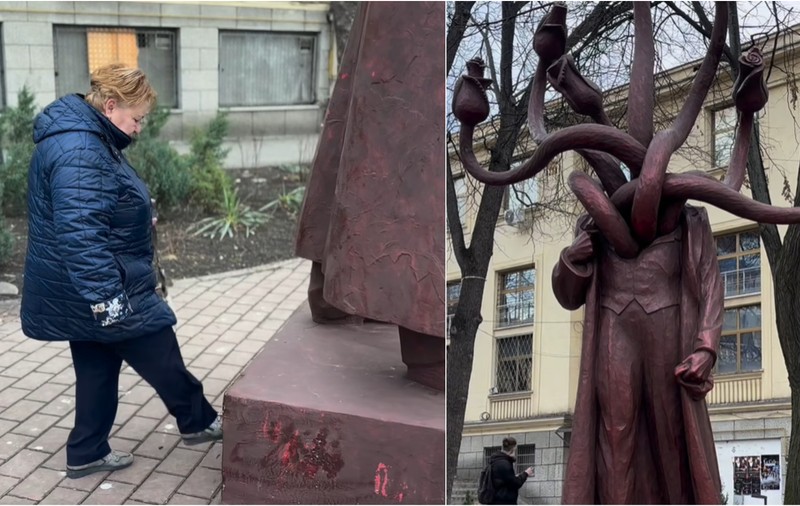 Sculptorul statuii lovite cu picioarele în Iași reacționează după scenele virale. „Am rămas uimit, nu mă așteptam la așa ceva”