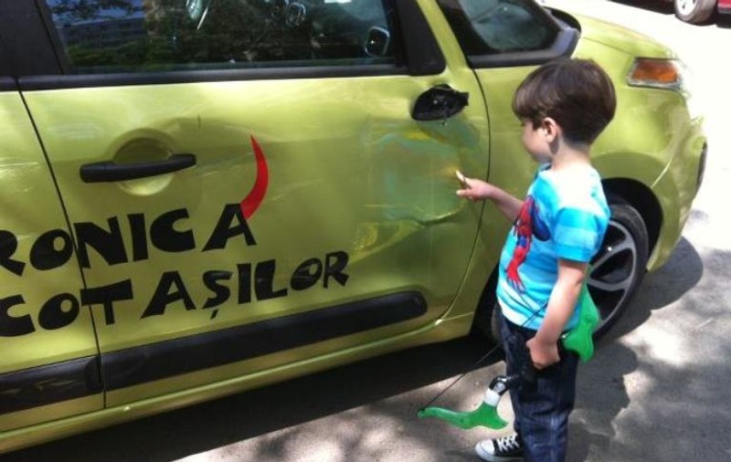 Mistreţu de la Cronica Cârcotaşilor a lovit maşina