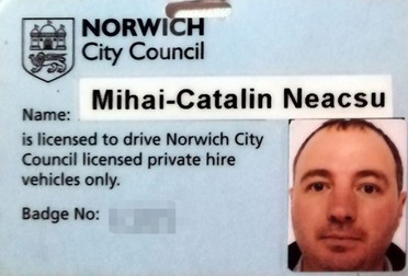 Licența de șofer de taxi a lui Mihai Neacșu