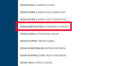 În biroul politic local PNL Brașov, Adrian Codreanu este trecut ca vicepreședinte zona Bartolomeu, cartier din orașul de sub Tâmpa.