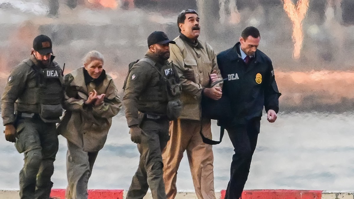 Nicolas Maduro și soția sa Cilia Flores, escortați de agenți DEA în drum spre tribunal Foto: Profimedia