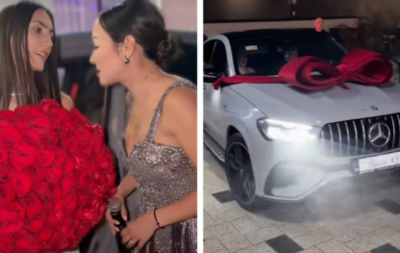 Fiica unui primar din Argeș, răsfățată cu un Mercedes de 150.000 de euro la majorat! Mașina a fost adusă de Vlăduţa Lupău şi Bogdan de la Ploieşti