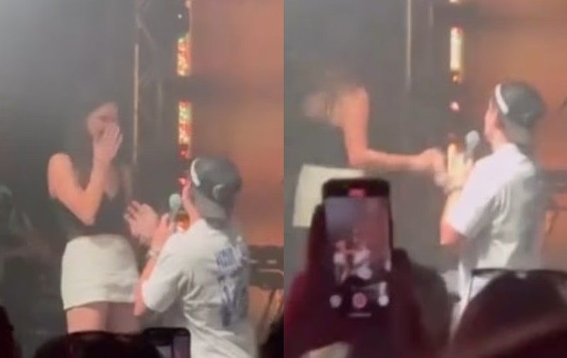 A urcat pe scenă în timpul unui concert ca să își ceară iubita în căsătorie, dar răspunsul ei a fost „nu” I VIDEO