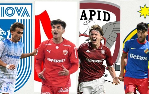 Topul jucătorilor U21 din SuperLiga! Universitatea Craiova, Rapid, FCSB şi Dinamo, blindate. Echipa care s-a bătut pentru trei trofee are probleme