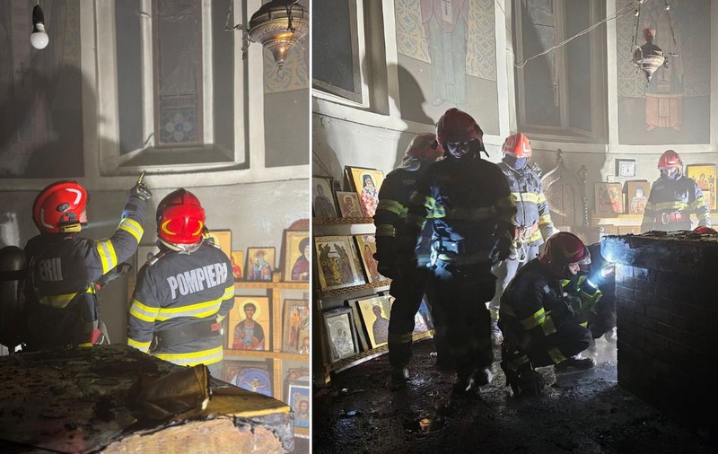 Biserica „Adormirea Maicii Domnului” din Dorohoi a luat foc. Incendiul ar fi pornit din altar 