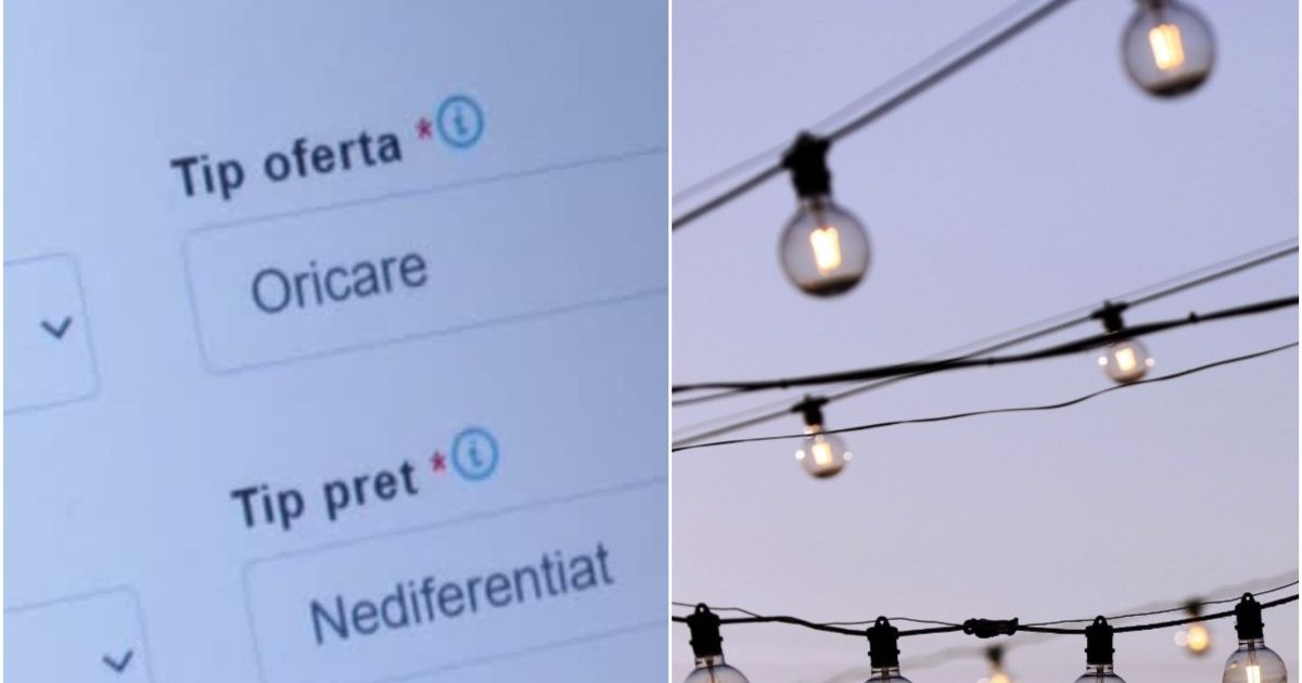 Un colaj foto, unde în stânga apare o captură de la pe site-ul ANRE, despre cum să schimbi furnizorul de energie, iar în dreapta sunt mai multe becuri aprinse