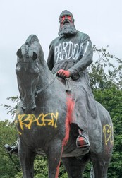 Altă statuie vandalizată, chiar în Bruxelles | Foto: EPA
