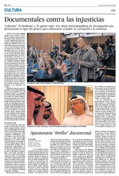Pagina din ziarul spaniol El Pais, dedicată filmului „Colectiv”
