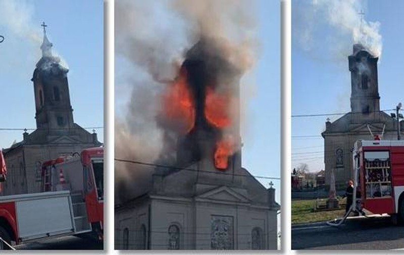 Incendiu violent la o biserică din Timiș. Pompierii au intervenit de urgență