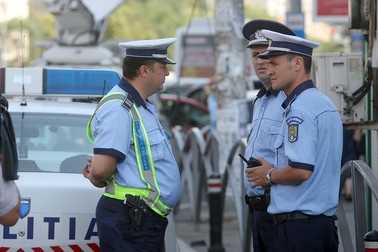Filtru de circulatie al Brigăzii de Poliție Rutieră din Bucuresti la Piața Obor