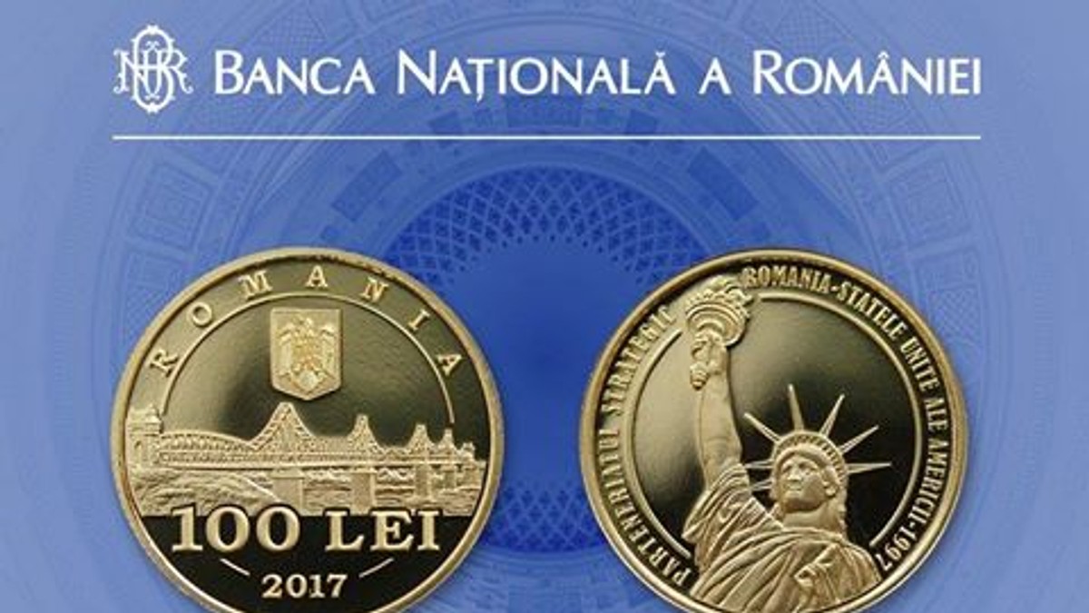 BNR lansează o monedă de aur de 100 de lei