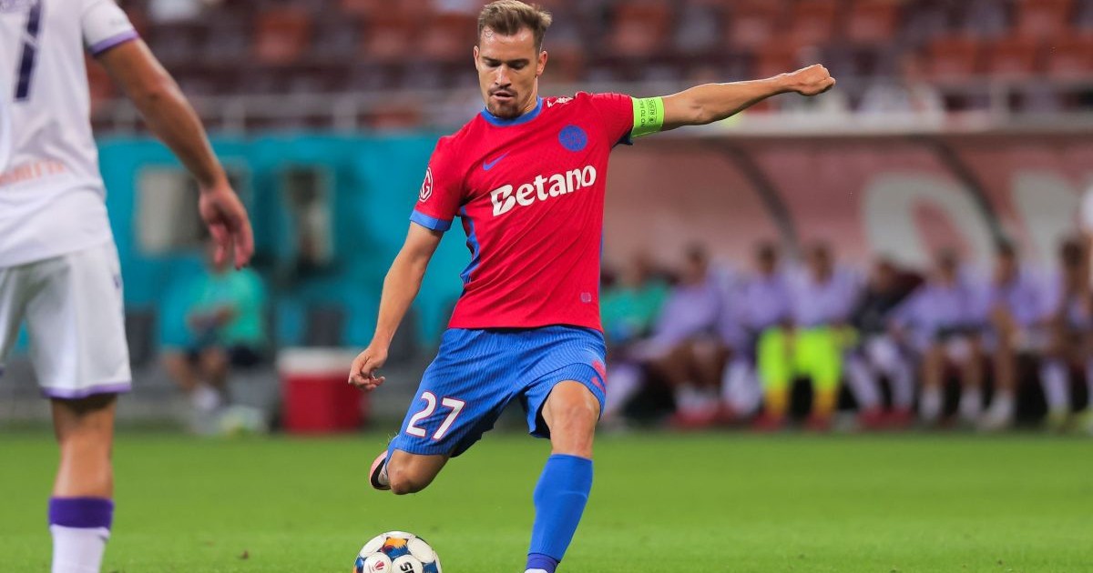 Darius Dumitru Olaru in meciul dintre FCSB si FC Arges, contand pentru Superliga Superbet, desfasurat pe Arena Nationala din Bucuresti, duminica 24 august 2025. © FOTO:Mihai-Antonio Vasile/SPORT PICTURES