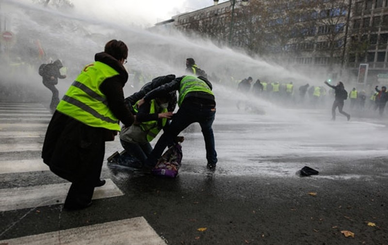 Protest al mișcării "vestelor galbene" în Belgia. 70 de persoane, arestate la Bruxelles