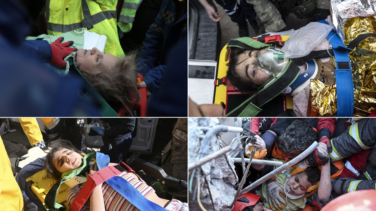 Supravietuitori ai cutremurului din Turcia, scoși din ruine la o săptămână de la producerea seismului. Foto: Profimedia