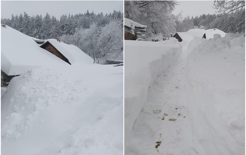 Zăpadă cât casa la Bisoca, în Buzău, după codul portocaliu de ninsoare abundentă și viscol