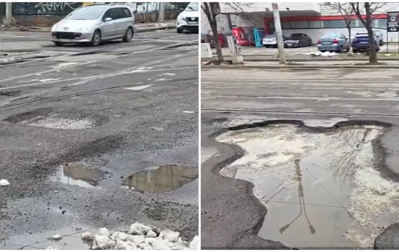 Drumurile din București arată ca după bombardamente în urma ninsorilor din ultima perioadă
