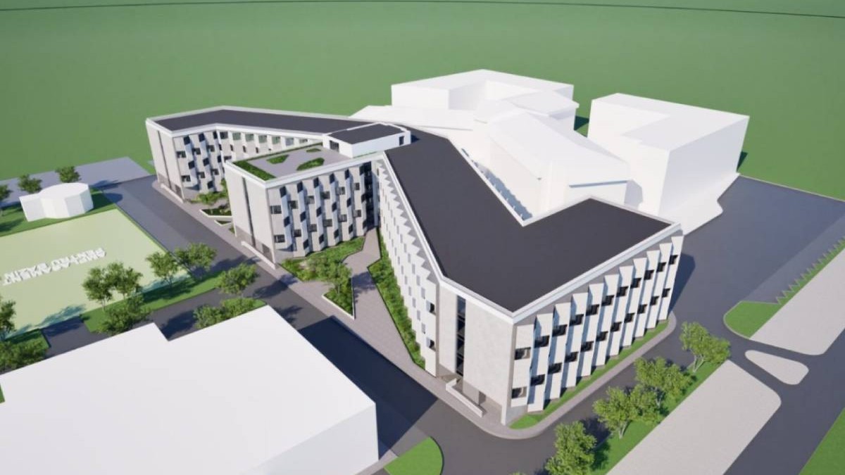Foto cu noul cămin studențesc al Universității din Oradea care se va construi