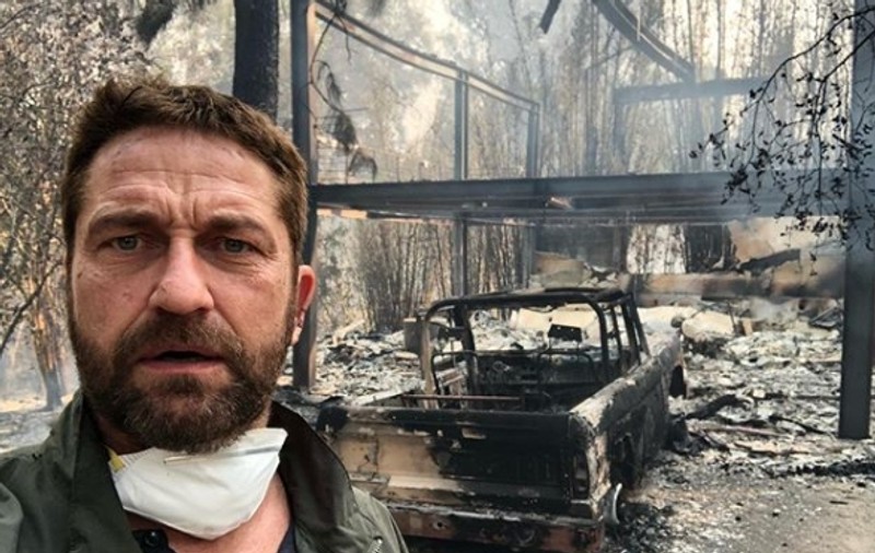 Gerard Butler e devastat. Casa lui a fost făcută scrum de incendiile care au cuprins California. Mesajul actorului