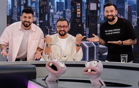 Radu Ciucă, alături de Cătălin Măruță și de Oase la emisiunea „Furnicuțele” | sursa foto: Antena 1