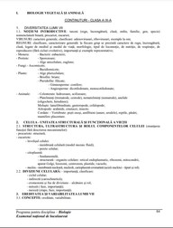 Programa Biologie Bac 2021