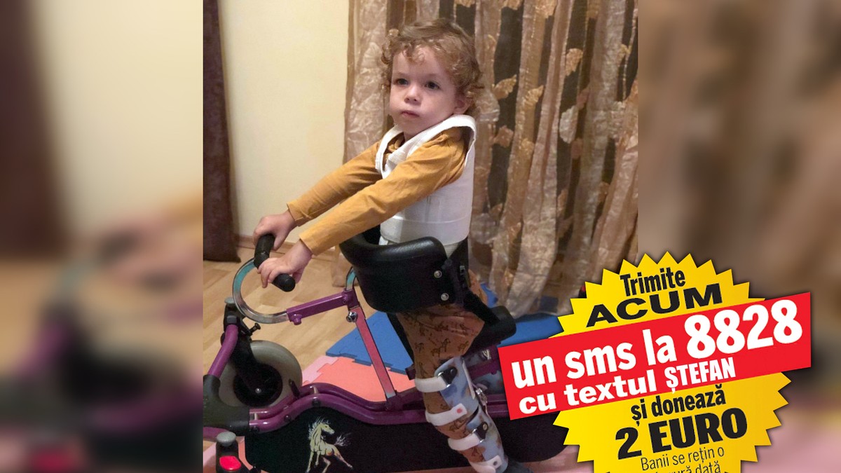 Ștefan suferă de amiotrofie spinală și are nevoie de 2.100.000 de dolari pentru a supraviețui. Copilul de trei ani poate fi salvat cu un vaccin administrat în doză unică, adus din SUA