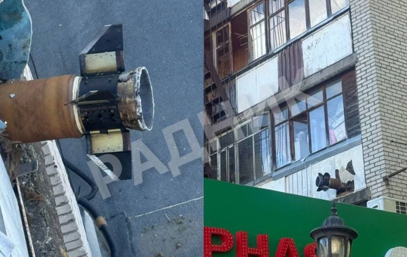 Fragment de rachetă înfipt în balconul unui apartament din apropierea Moscovei, după atacul ucrainean cu drone de noaptea trecută | VIDEO
