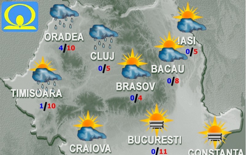 PROGNOZA METEO pentru 29 și 30 ianuarie: Temperaturi chiar și de 15 grade