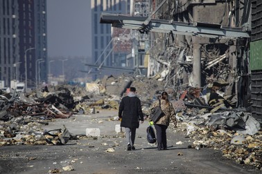 Imagine din Kiev, oraș bombardat intens de armata rusă, 23 martie | Foto: Profimedia