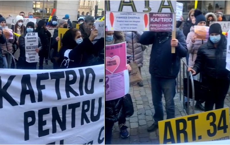 Protest în fața Ministerului Sănătății. Oamenii cer accesul la tratamente vitale