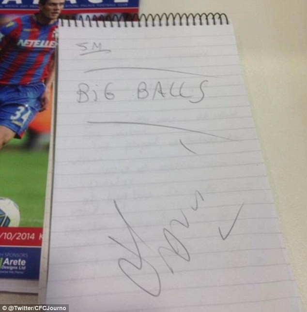 Hârtia scrisă de Mourinho pentru jurnalişti. foto: Twitter